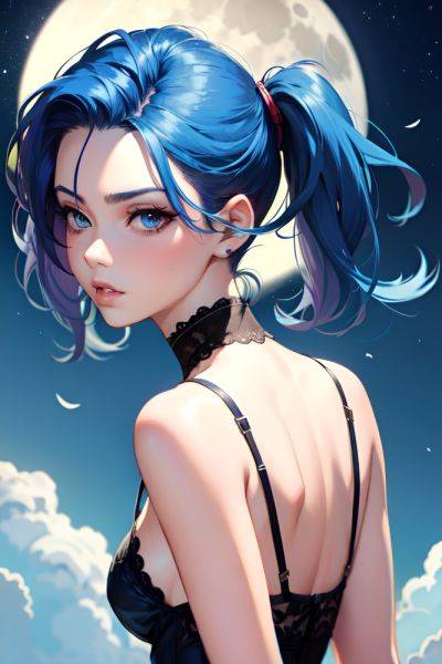 Anime Skinny Small Tits 80s Age Pouting Lips Face Blue Hair Slicked Hair Style Light Skin Comic Moon Back View On Back Lingerie 3691698338309111345 - AI Hentai - aihentai.co on pornsimulated.com