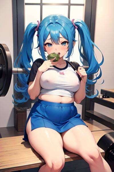 Anime Chubby Small Tits 18 Age Orgasm Face Blue Hair Pigtails Hair Style Light Skin Skin Detail (beta) Gym Front View Eating Mini Skirt 3691829766903833469 - AI Hentai - aihentai.co on pornsimulated.com