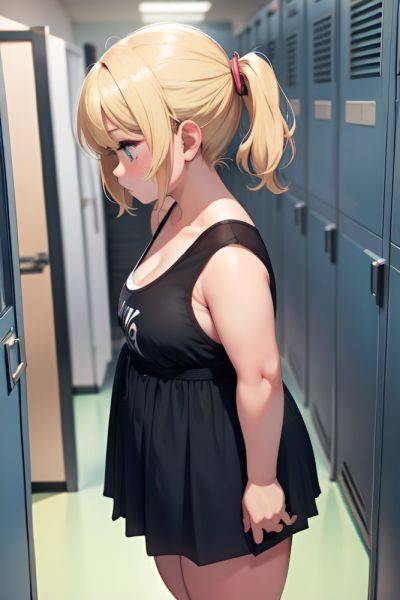 Anime Chubby Small Tits 80s Age Sad Face Blonde Pixie Hair Style Dark Skin Charcoal Locker Room Back View T Pose Goth 3691825901433237832 - AI Hentai - aihentai.co on pornsimulated.com