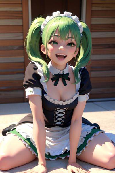 Anime Skinny Small Tits 60s Age Laughing Face Green Hair Pigtails Hair Style Light Skin 3d Club Front View Straddling Maid 3691887748962855867 - AI Hentai - aihentai.co on pornsimulated.com