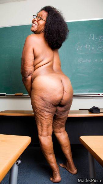 Lecture hall wild afro barefoot long legs big hips thighs looking at viewer AI porn - made.porn on pornsimulated.com
