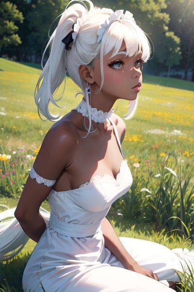 Anime Skinny Small Tits 80s Age Pouting Lips Face White Hair Bangs Hair Style Dark Skin Soft + Warm Meadow Side View Spreading Legs Maid 3692169925705183158 - AI Hentai - aihentai.co on pornsimulated.com