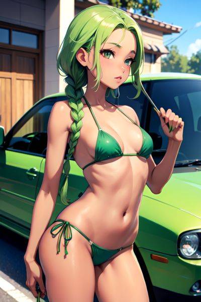 Anime Skinny Small Tits 40s Age Pouting Lips Face Green Hair Braided Hair Style Dark Skin Illustration Car Side View T Pose Bikini 3692231776017683959 - AI Hentai - aihentai.co on pornsimulated.com