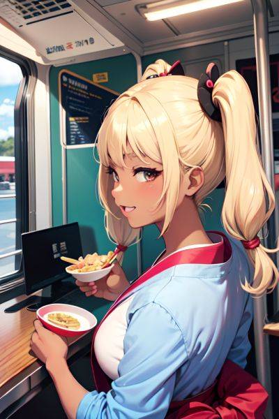 Anime Busty Small Tits 80s Age Happy Face Blonde Pigtails Hair Style Dark Skin Comic Bus Back View Eating Geisha 3692251103199032968 - AI Hentai - aihentai.co on pornsimulated.com