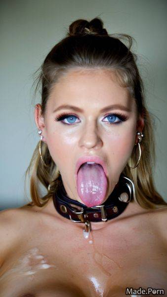 Cumshot 18 woman open mouth cum on tits earrings seductive AI porn - made.porn on pornsimulated.com