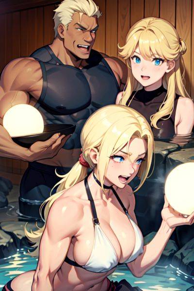 Anime Muscular Huge Boobs 80s Age Laughing Face Blonde Slicked Hair Style Dark Skin Soft Anime Onsen Side View Cooking Teacher 3692544878964340817 - AI Hentai - aihentai.co on pornsimulated.com