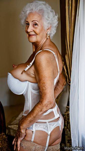 Muscular strappy heels white hair woman flashing smile big ass AI porn - made.porn on pornsimulated.com