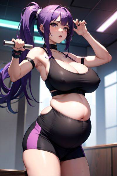 Anime Pregnant Huge Boobs 20s Age Shocked Face Purple Hair Bangs Hair Style Light Skin Cyberpunk Gym Back View Straddling Schoolgirl 3688084124401215647 - AI Hentai - aihentai.co on pornsimulated.com