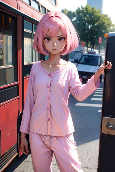 Anime Skinny Small Tits 80s Age Angry Face Pink Hair Bobcut Hair Style Dark Skin Vintage Bus Front View Gaming Pajamas 3688064797091106869 - AI Hentai - aihentai.co on pornsimulated.com