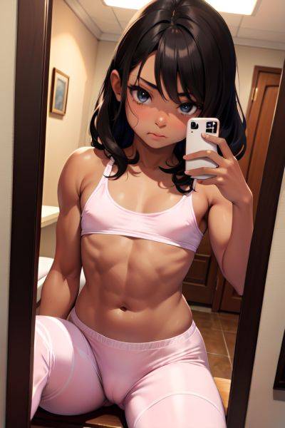 Anime Muscular Small Tits 18 Age Pouting Lips Face Brunette Pixie Hair Style Dark Skin Mirror Selfie Cafe Close Up View Spreading Legs Pajamas 3688389498268634612 - AI Hentai - aihentai.co on pornsimulated.com