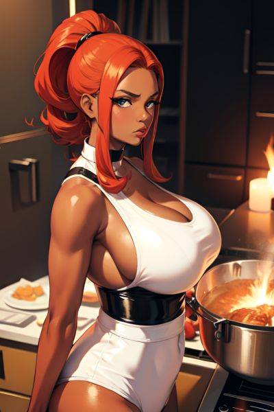 Anime Skinny Huge Boobs 70s Age Serious Face Ginger Slicked Hair Style Dark Skin Vintage Stage Close Up View Cooking Latex 3688393360973078808 - AI Hentai - aihentai.co on pornsimulated.com