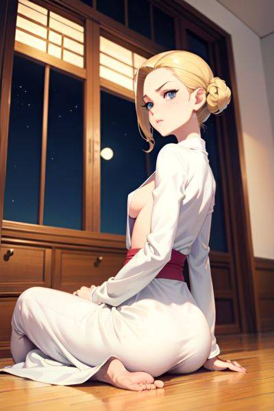 Anime Skinny Small Tits 40s Age Sad Face Blonde Slicked Hair Style Light Skin Vintage Moon Back View Straddling Bathrobe 3688501596744524619 - AI Hentai - aihentai.co on pornsimulated.com