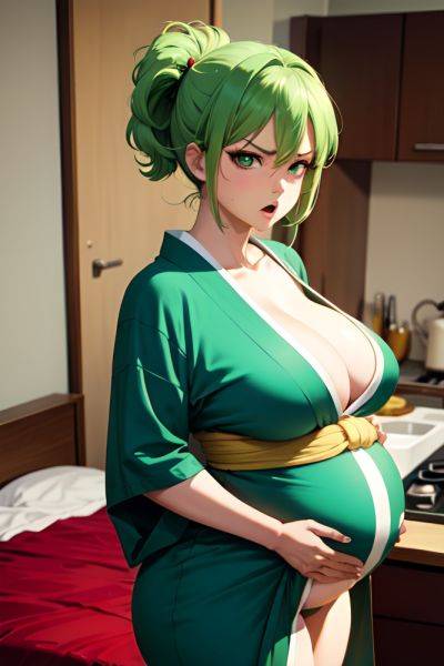 Anime Pregnant Huge Boobs 70s Age Angry Face Green Hair Pixie Hair Style Light Skin Film Photo Bedroom Front View Cooking Kimono 3688602098980526573 - AI Hentai - aihentai.co on pornsimulated.com