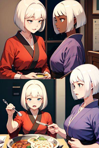 Anime Muscular Small Tits 40s Age Ahegao Face White Hair Bobcut Hair Style Dark Skin Comic Office Side View Cooking Kimono 3688636885621505254 - AI Hentai - aihentai.co on pornsimulated.com
