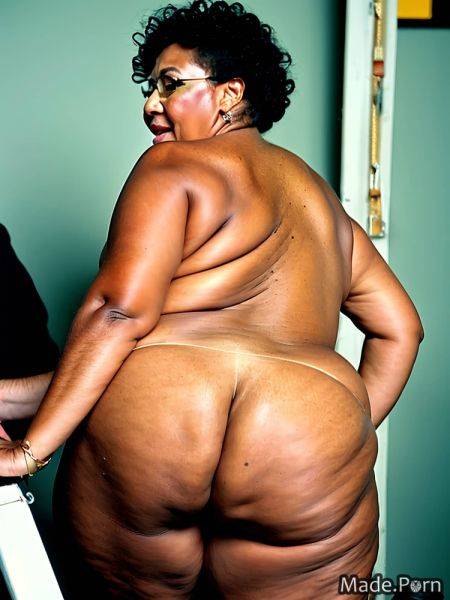 80 sideview chubby woman fat black hair headphones AI porn - made.porn on pornsimulated.com