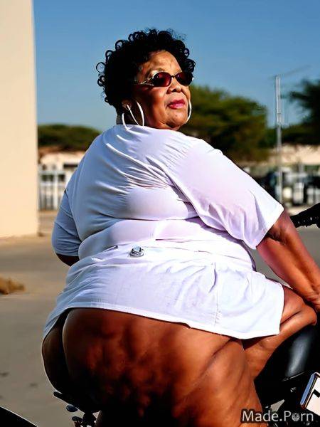 Bimbo seductive looking at viewer ssbbw cinematic motorcycle chubby AI porn - made.porn on pornsimulated.com