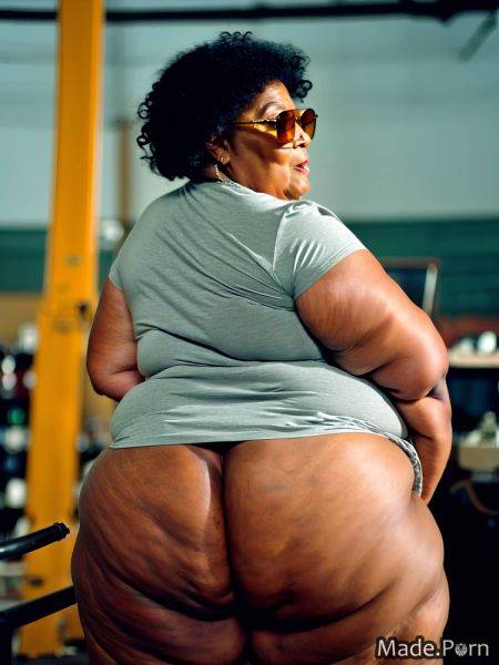 Ssbbw black hair sideview thick thighs cinematic nude AI porn - made.porn on pornsimulated.com