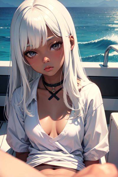 Anime Skinny Small Tits 70s Age Pouting Lips Face White Hair Bangs Hair Style Dark Skin Illustration Yacht Close Up View Straddling Schoolgirl 3688938395095350551 - AI Hentai - aihentai.co on pornsimulated.com