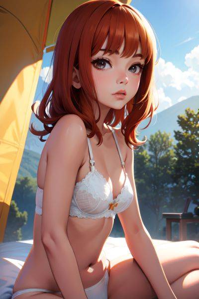 Anime Skinny Small Tits 60s Age Pouting Lips Face Ginger Bangs Hair Style Dark Skin Warm Anime Tent Side View Yoga Bra 3688953856977795825 - AI Hentai - aihentai.co on pornsimulated.com