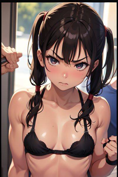 Anime Muscular Small Tits 40s Age Angry Face Brunette Pigtails Hair Style Dark Skin Film Photo Strip Club Close Up View Eating Bra 3689135533924709340 - AI Hentai - aihentai.co on pornsimulated.com