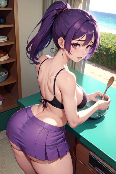 Anime Busty Small Tits 50s Age Ahegao Face Purple Hair Ponytail Hair Style Light Skin Vintage Beach Back View Cooking Mini Skirt 3696101110785835360 - AI Hentai - aihentai.co on pornsimulated.com