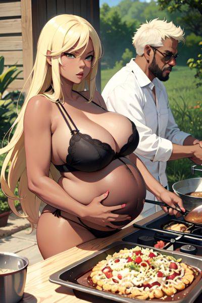Anime Pregnant Huge Boobs 70s Age Angry Face Blonde Straight Hair Style Dark Skin Comic Meadow Side View Cooking Bra 3696120438138817836 - AI Hentai - aihentai.co on pornsimulated.com