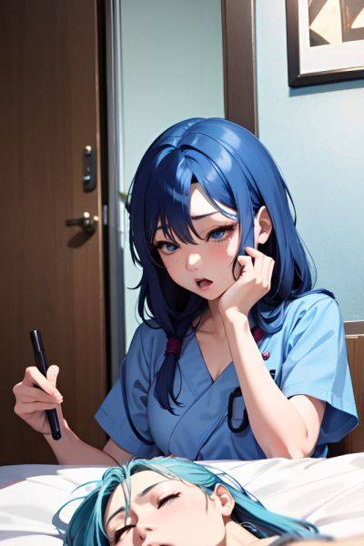 Anime Busty Small Tits 18 Age Shocked Face Blue Hair Straight Hair Style Light Skin Charcoal Bathroom Close Up View Sleeping Nurse 3696263461746090121 - AI Hentai - aihentai.co on pornsimulated.com