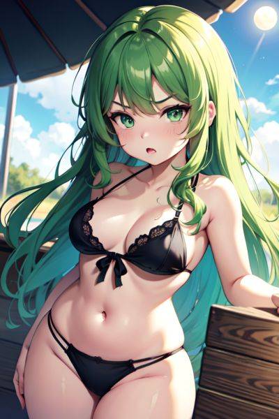 Anime Chubby Small Tits 40s Age Angry Face Green Hair Messy Hair Style Light Skin Dark Fantasy Moon Close Up View Gaming Bikini 3696290518844995618 - AI Hentai - aihentai.co on pornsimulated.com
