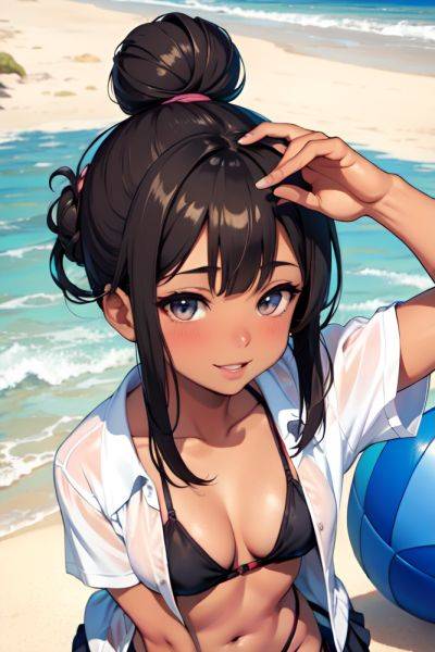 Anime Busty Small Tits 20s Age Happy Face Brunette Hair Bun Hair Style Dark Skin Comic Beach Close Up View Working Out Schoolgirl 3696313713969833642 - AI Hentai - aihentai.co on pornsimulated.com