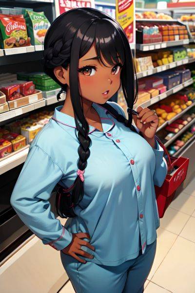 Anime Chubby Small Tits 50s Age Seductive Face Black Hair Braided Hair Style Dark Skin Charcoal Grocery Side View Gaming Pajamas 3696383288145630727 - AI Hentai - aihentai.co on pornsimulated.com