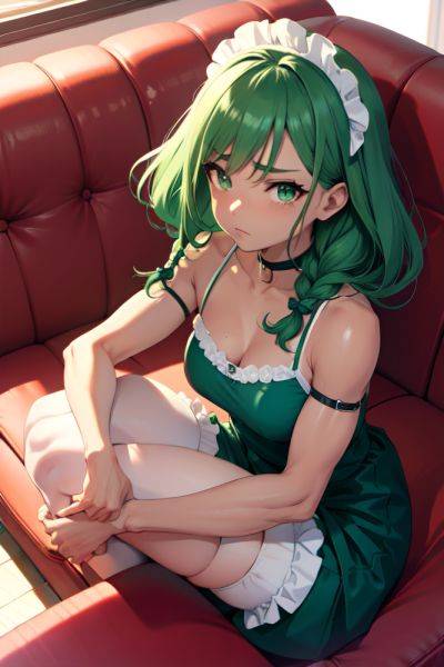 Anime Muscular Small Tits 60s Age Sad Face Green Hair Braided Hair Style Dark Skin Soft + Warm Couch Front View Bending Over Maid 3696352364380868577 - AI Hentai - aihentai.co on pornsimulated.com