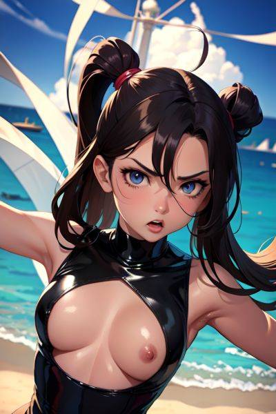 Anime Busty Small Tits 18 Age Angry Face Brunette Slicked Hair Style Dark Skin Dark Fantasy Yacht Front View On Back Latex 3696491524511164541 - AI Hentai - aihentai.co on pornsimulated.com