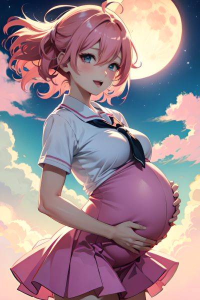 Anime Pregnant Small Tits 30s Age Ahegao Face Pink Hair Messy Hair Style Light Skin Warm Anime Moon Front View T Pose Schoolgirl 3696680931375031232 - AI Hentai - aihentai.co on pornsimulated.com
