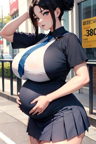 Anime Pregnant Huge Boobs 18 Age Seductive Face Black Hair Hair Bun Hair Style Light Skin Soft Anime Street Close Up View T Pose Schoolgirl 3696889667982368491 - AI Hentai - aihentai.co on pornsimulated.com