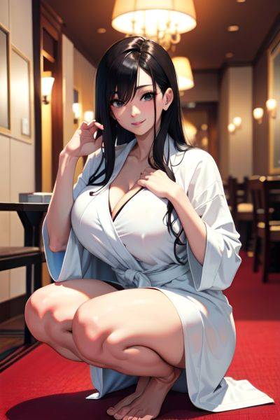 Anime Skinny Huge Boobs 80s Age Happy Face Black Hair Straight Hair Style Light Skin Skin Detail (beta) Restaurant Front View Squatting Bathrobe 3696947650041274732 - AI Hentai - aihentai.co on pornsimulated.com