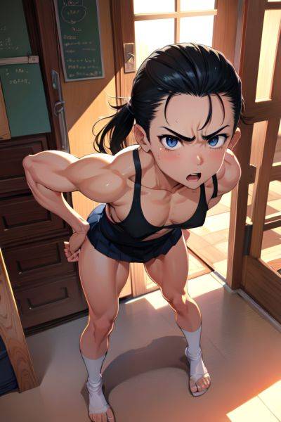 Anime Muscular Small Tits 18 Age Angry Face Black Hair Slicked Hair Style Light Skin Watercolor Desert Front View Bending Over Schoolgirl 3697071343905040236 - AI Hentai - aihentai.co on pornsimulated.com