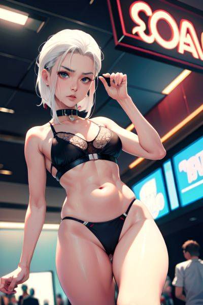 Anime Skinny Small Tits 50s Age Sad Face White Hair Slicked Hair Style Light Skin Cyberpunk Casino Front View Working Out Bra 3697125460493404074 - AI Hentai - aihentai.co on pornsimulated.com