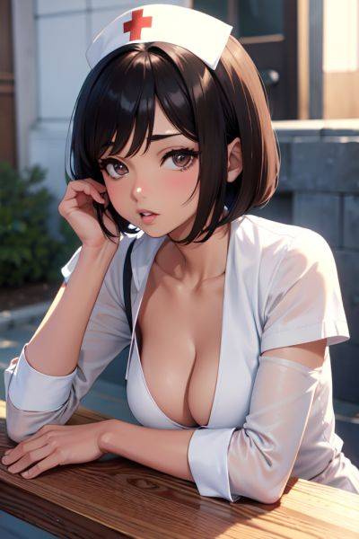 Anime Busty Small Tits 30s Age Seductive Face Brunette Bobcut Hair Style Dark Skin Crisp Anime Street Side View Plank Nurse 3697272346382178089 - AI Hentai - aihentai.co on pornsimulated.com