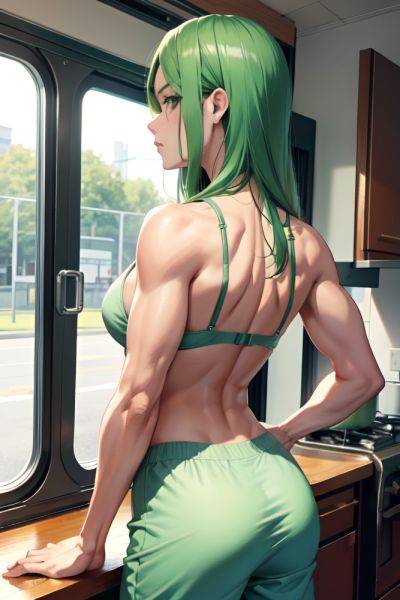 Anime Muscular Small Tits 40s Age Serious Face Green Hair Straight Hair Style Light Skin Watercolor Bus Back View Cooking Pajamas 3697372849642209390 - AI Hentai - aihentai.co on pornsimulated.com