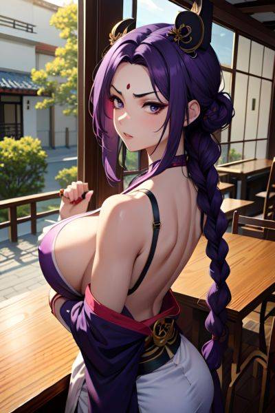Anime Skinny Huge Boobs 20s Age Angry Face Purple Hair Braided Hair Style Dark Skin Painting Restaurant Back View Yoga Geisha 3697643434637168583 - AI Hentai - aihentai.co on pornsimulated.com