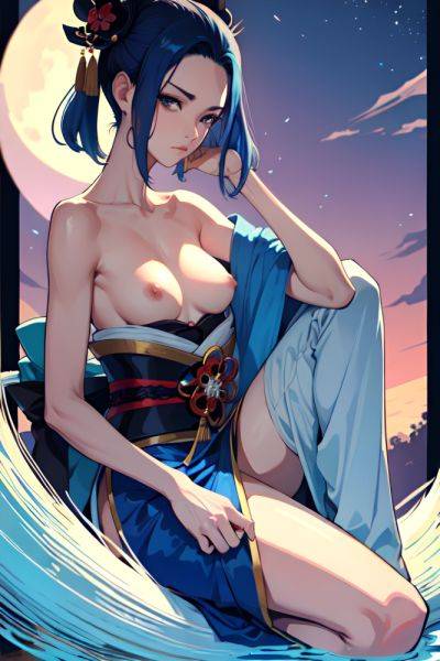Anime Skinny Small Tits 60s Age Serious Face Blue Hair Slicked Hair Style Dark Skin Soft + Warm Moon Side View Spreading Legs Geisha 3697732340468471066 - AI Hentai - aihentai.co on pornsimulated.com
