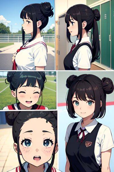 Anime Chubby Small Tits 18 Age Happy Face Black Hair Hair Bun Hair Style Light Skin Warm Anime Locker Room Side View Plank Schoolgirl 3697906286637490678 - AI Hentai - aihentai.co on pornsimulated.com