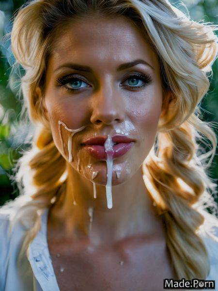 Cleavage cum in mouth sunset bimbo blonde forest athlete AI porn - made.porn on pornsimulated.com