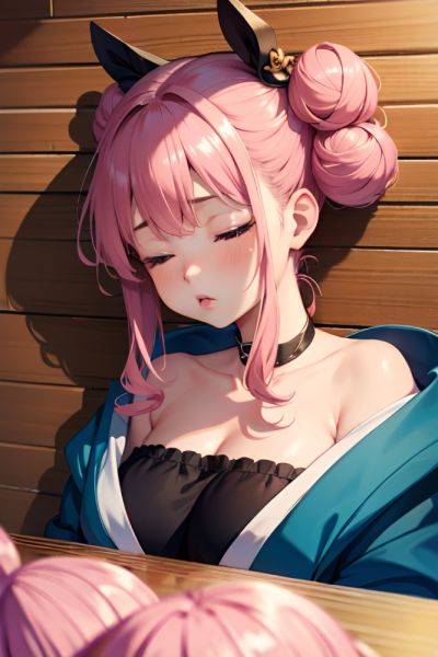 Anime Chubby Small Tits 18 Age Pouting Lips Face Pink Hair Hair Bun Hair Style Light Skin Dark Fantasy Prison Close Up View Sleeping Geisha 3698196196931987098 - AI Hentai - aihentai.co on pornsimulated.com