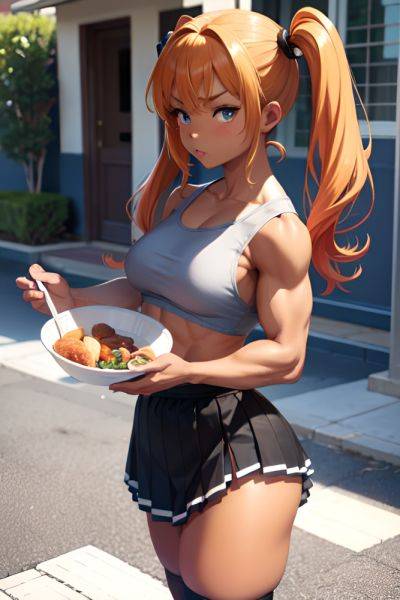Anime Muscular Small Tits 50s Age Serious Face Ginger Pigtails Hair Style Dark Skin Black And White Street Side View Cooking Mini Skirt 3698273506351508861 - AI Hentai - aihentai.co on pornsimulated.com