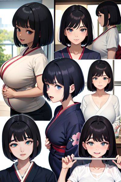 Anime Pregnant Huge Boobs 18 Age Laughing Face Black Hair Bobcut Hair Style Dark Skin Comic Office Close Up View Yoga Kimono 3698331487977533604 - AI Hentai - aihentai.co on pornsimulated.com