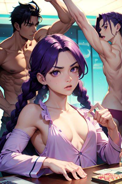 Anime Muscular Small Tits 20s Age Serious Face Purple Hair Braided Hair Style Light Skin Comic Casino Close Up View Spreading Legs Pajamas 3698424259697025926 - AI Hentai - aihentai.co on pornsimulated.com