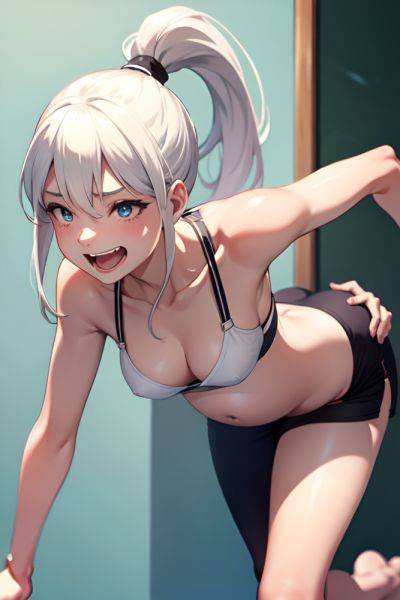 Anime Pregnant Small Tits 30s Age Laughing Face White Hair Ponytail Hair Style Dark Skin Skin Detail (beta) Bar Close Up View Bending Over Bra 3698571147165330973 - AI Hentai - aihentai.co on pornsimulated.com