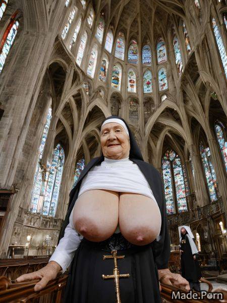 90 nun huge boobs woman nipples made church AI porn - made.porn on pornsimulated.com