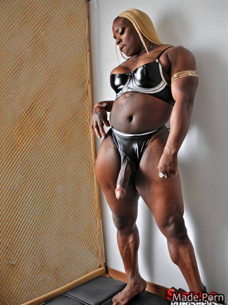 White hair athlete shemale dominatrix working out leather bodybuilder AI porn - made.porn on pornsimulated.com